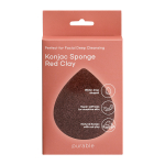 Спонж из конжака для чистки лица с красной глиной Purable Konjac Sponge - Red Clay